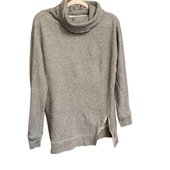Roots Canada Cowl Neck-Grey Heathered Pullover Long Sleeve Top - Size Small - Picture 1 of 11